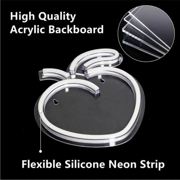 Pink Peach Neon Light Kawaii Wall Art Bedroom Kids Teen Cute Wedding Retro Decor - Picture 4 of 5